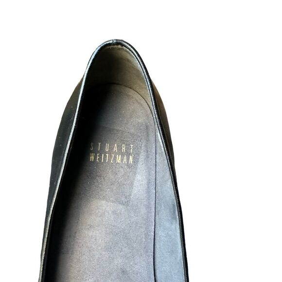 Stuart Weitzman Legacy Gold Chain Quilt Cap Toe Leather Flats Size 7.5 - Picture 8 of 10